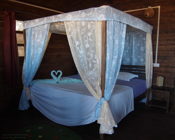 Fairy tale bed at Simrose Resort, Agonda Beach, India.